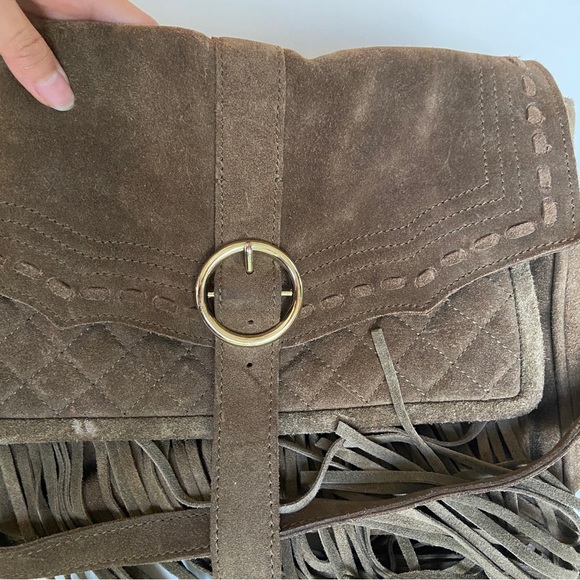 Zara brown suede fringe purse - Picture 6 of 11